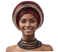 Chapeaux africains pour femmes foulards africains multicouches avec strass turbans élégants pour femmes