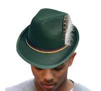 Chapeaux allemands pour Oktoberfest - Chapeau bavarois avec plumes | Allemand Oktoberfest Fedora | bavarois doux