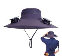 Chapeaux avec Ventilateur D'énergie Solaire pour Homme, Chapeau De Ventilation Solaire, Imperméable Respirant Anti-UV à Large Bord avec USB Charge pour Entrepôt Camping Golf Jardinage, Marron rouge
