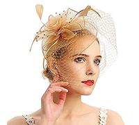 Chapeaux bibi pour femme, chapeau à fleurs pour femme, pour thé, mariage, église, jeunes, vêtements de football, filles, doré, Taille unique