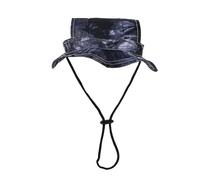 Chapeaux bob pour animal de compagnie - Visière en coton teint sur nœuds avec trous d'oreille et bord rond réglable, protection solaire pour petits chiens, chats, été, extérieur, voyage, plage (#5