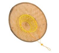 Chapeaux chinois en paille tissée, Chapeau en bambou multicolore forme de cône d'ananas, style samouraï japonais(Black)