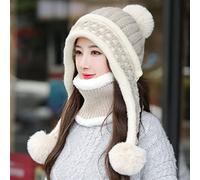Chapeaux D’Hiver pour Femmes Chapeau D’Hiver Garder Le Cou Plus Chaud Chapeau Ensemble épais Beie Cap Chapeaux D’Hiver Décontractés pour Les Femmes Chapeau Tricoté Ch, E, 55cm-58cm