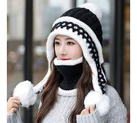 Chapeaux D’Hiver pour Femmes Chapeau D’Hiver Garder Le Cou Plus Chaud Chapeau Ensemble épais Beie Cap Chapeaux D’Hiver Décontractés pour Les Femmes Chapeau Tricoté Ch, B, 55cm-58cm