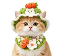 Chapeaux de Chat Fait Main Ajustable Accessoire de Tête Costume Mignon à | Chapeau au Crochet pour Animaux pour Fêtes d'Anniversaire, Photos de , Rencontres d'Animaux
