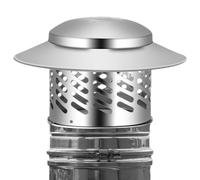 Chapeaux de Cheminée - Couvercle Anti-pluie En Acier Inoxydable,Chapeau Pour Conduit Du Poêle À Bois Avec Grille,Pour Tuyau De Poêle Extérieur Chauffe Eau Usine Maison Maçonnerie Poêles
