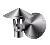 Chapeaux de Cheminée de pluie, Durable Chapeau Cheminee Acier Inoxydable, Chapeaux de Pluie Et De Neige, Couvercle D'aération Conique Séparer Les Feuilles(120mm/4.73in(201))