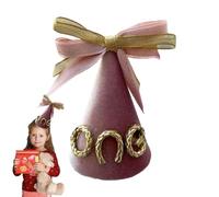 , chapeaux de cône d'anniversaire,Chapeau de fête avec étoile en velours - Noeud Chapeau d'anniversaire Bandeaux de cheveux avec strass étoiles, pour articles Ensemble de travest
