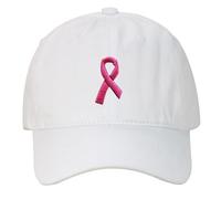 Chapeaux de course pour homme et femme - Chapeau brodé réglable de sensibilisation au cancer du sein - Chapeau de dips pour femme, blanc, Taille unique
