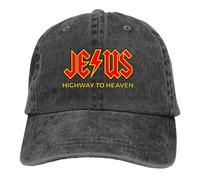 Chapeaux de Cow-Boy de Couleur Pure Jésus Highway to Heaven Chapeau pour Femmes Pare-Soleil Casquettes de Baseball Jesus Peaked Trucker Dad Hat Coton, pour Toutes Les Saisons