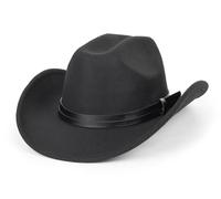Chapeaux de cowboy à paillettes argentées et noires pour femmes, chapeau de cowgirl western à strass étincelants, taille M/L, 7-7 1/4