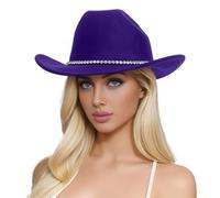 Chapeaux de cowboy à paillettes argentées et noires pour femmes, chapeau occidental à strass scintillants pour femmes, Pp2., Taille unique