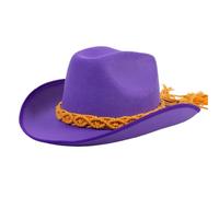 Chapeaux de cowboy de couleur unie résistants à l'usure pour les bals, banquets, fête, cowboy ethnique pour adulte, adolescent, prenant des photos, cowgirl femme chapeau avec cordon réglable résistant