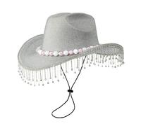 Chapeaux de cowboy en cristal étincelant avec pompons pour enterrement de vie de jeune fille, chapeau disco pour acteur et actrice
