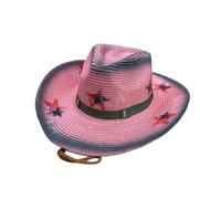 Chapeaux de Cowboy épicés for Femmes, Casquettes de Paille Respirantes, Pare-Soleil Personnel, polyvalentes et Tendance(Pink)