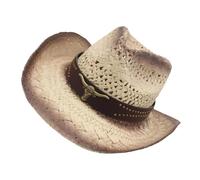 Chapeaux de cowgirls en paille avec bords larges pour cheval Sports Country Styles Design léger Unisexe Chapeau de style occidental unisexe, Mika, taille unique