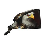 Chapeaux De Cuisinier Unisexe, Imprimé D'Eagle À Tête Blanche De Style Noble Chapeau De Travail Imprimé, Respirant Chapeau De Beauté pour Cuisine Hôtel