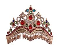 Chapeaux de danse folklorique Feuille en métal léger Couronne Cheveux Ornement Glands légers de luxe Spectacle de scène Accessoires de performance pour filles Bandeau de couronne Ornement éthique