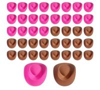 Chapeaux De Décoration De Poupée 40Pcs, Mini Chapeaux De Cowboy Jouet, Chapeaux De Cowboy en Plastique Miniatures, Décorations De Gâteaux, Décorations De Bricolage