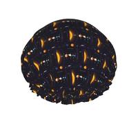 Chapeaux de douche réutilisables imprimés Jupiter Saturne du système solaire, double couche pour spa et salon, grande écharpe pour cheveux