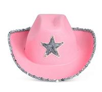 Chapeaux de fête amusants pour femmes, chapeau occidental étincelant, motif étoile de cow-boy, chapeaux de cowgirl occidentaux pour femmes