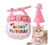 Chapeaux de fête d'anniversaire sur le thème du chat,Chapeau d'anniversaire pour chat | Fournitures de fête de anniversaire de chat - Collier d'anniversaire festif pour chat, fournitures de fête de an