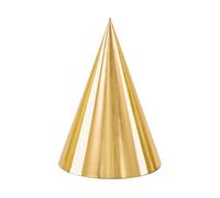 6 Chapeaux de fête en Carton dorés 16 cm - Doré - Taille Unique