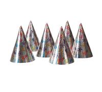 Chapeaux de fête en look holographique Chapeaux du Nouvel An 6 pièces multicolores 15,5cm
