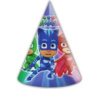 Chapeaux de fête PJ Masks 6 pièces bleu-rouge-vert