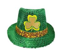 Chapeaux de la Saint-Patrick,Fedora à Paillettes Élégant Couvre-Chef - Chapeau Irlandais Vert Accessoires pour la Saint-Patrick,pour Femmes Adultes Adolescents Fête Défilé Danse Cosplay Scène
