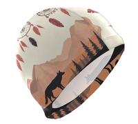 Chapeaux de natation pour adultes - Cheveux courts - Imperméable - Protection des cheveux - Attrape-rêves de cowboy occidental