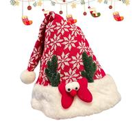 Chapeaux de Noël - Bonnets de Noël amusants | Bonnets de Noël pour enfants | Bonnet de Noël mignon rouge | Bonnet de Noël mignon | Décoration de Noël unisexe en bois de cerf, Noël
