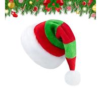 Chapeaux de Noël - Chapeau en peluche rouge et vert - Confortable - Chapeau fixe extra épais | Pour hommes femmes hiver bureau séance photo chanter des chansons de Noël Nouvel An réunion festive