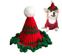 Chapeaux De Noël Pour Chats Au Crochet | Bonnets Au Crochet - Bonnets Pour Chiots De Fête | Pour Chiot Et Chaton Chiens Et Chats De Petite Taille Pendant Les Fêtes D'Hiver Et De Noël Accessoires De Dé