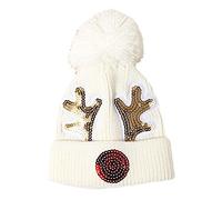 Chapeaux de Noël pour enfants avec corne de cerf ornement - Père Noël - pour enfants d'hiver tricotés pour garçons et filles