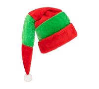 Chapeaux de Noël rayés, bonnet de Noël en peluche - Bonnet de Noël - Chapeau rayé long, chapeau en peluche avec pompon, accessoires de costume de Noël pour enfants, adultes