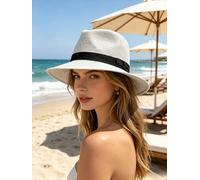 Chapeaux de paille classiques Panama décontractés Havana faits à la main vintage casquette d'été vacances plage chapeau de soleil unisexe accessoires de mode
