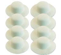 Chapeaux de paille pour enfants, chapeaux de paille pour enfants, 8pcs bricolages chapeaux de paille vierges pour enfant, art créatif peinture chapeaux de paille pour enfants, chapeau de paille blanc