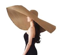 Chapeaux de Paille surdimensionnés pour Femmes, Chapeau de Plage Extra Large à Large Bord, Chapeau de Plage Enroulable pour Femme, Pliable