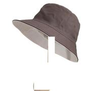 Chapeaux de pêche grande taille for hommes, chapeau soleil d'été à tête, vêtements sur deux côtés, chapeaux seau Pour PêChe,Chasse,RandonnéE Sports(Coffee beige,63 to 64cm)