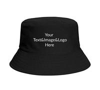 Chapeaux de pêcheur personnalisés, votre texte, votre image et votre logo Ici, casquette de pêche imprimée par transfert thermique noir, Noir , taille unique