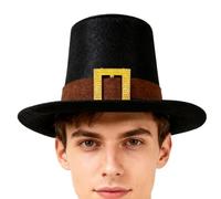 Chapeaux de pèlerin | Couvre-chef réglable pour Thanksgiving - Chapeau haut de forme noir pour cosplay, école, jeux, séance photo, festivals, déguisement, réunions de famille, événements, fête
