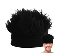 Chapeaux De Perruque-chapeau Tricoté Hip Hop Réaliste Avec Des Poils | Pointus, Chapeaux De Perruque Drôles De Cheveux Courts, Bonnet De Perruque En Coton | Couvre-chef En Fourrure Respirant Pour