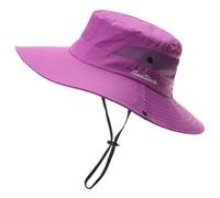 Chapeaux de soleil d'été bicolores en plein air avec trou pour queue de cheval, chapeaux de seau respirants pour randonnée, pêche, alpinisme, chapeaux de soleil légers, violet, full