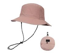 Chapeaux de soleil d'été pour loisirs en plein air boucle réglable réglable coupe-vent corde haut sac de rangement respirant casquette de pêche large bord, rose, Taille unique