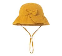 Chapeaux de soleil enfants filles bébé couleur unie coton noeud chapeau de soleil bassin chapeau 0 12 mois chapeau de soleil rouge graines, jaune, taille unique