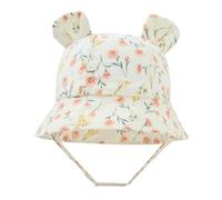 Chapeaux de Soleil pour Bébé Soleil Été Unisexe en Coton Pliable Protection Anti-UV Solaire Plage Voyage et mentonnière réglable pour 3-12 mois (S)