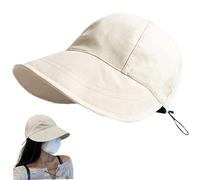 Chapeaux de Soleil pour la Protection UV des Femmes, Un Chapeau à Bord Large Respirant imperméable, Chapeaux d'été pour Femmes réglables avec Cordon, Plage Portable Pliable pour Les ..