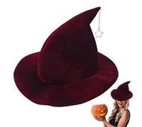 Chapeaux de sorcière avec pendentif étoile, respirant, large bord, mignon | Coiffe de cosplay et déguisement pour fête de vacances, cosplay, jeu de rôle, bal costumé, bal masqué,