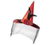 Chapeaux de sorcière, chapeau de sorcière avec demi-voile et | Accessoire de costume d'Halloween pour vacances, cosplay, événement, rassemblement gothique, école, jeu